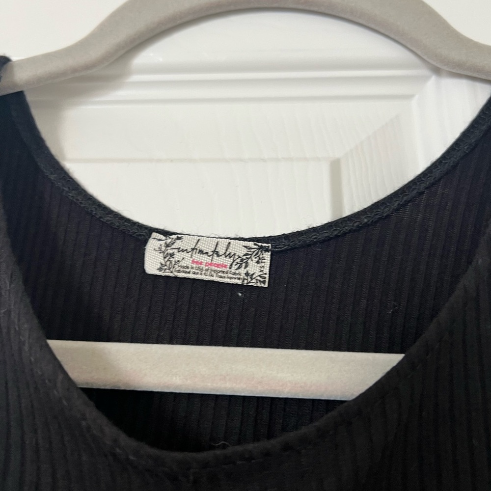 Free People Intimately Ribbed High Neck Tank Bodysuit in Black - Picture 3 of 5